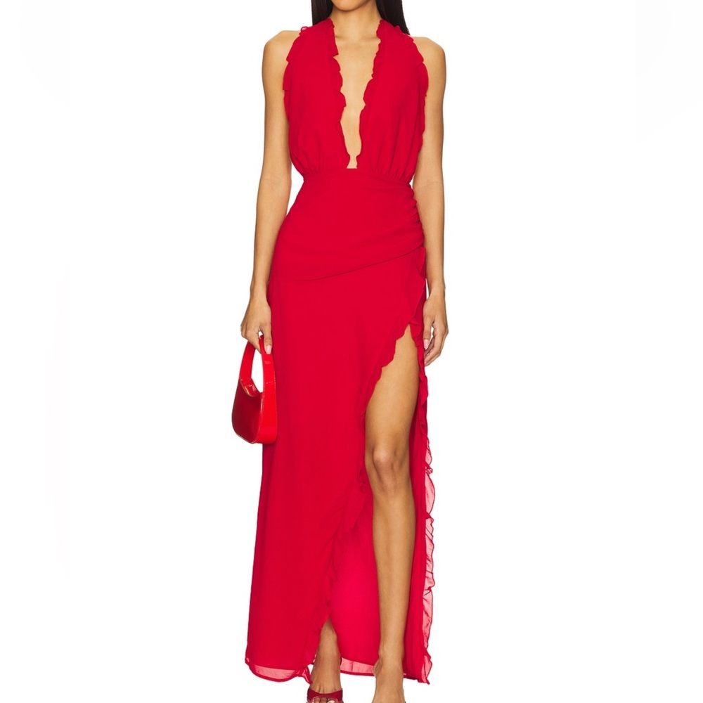 NWT Backless Halter Red Dress from Revolve